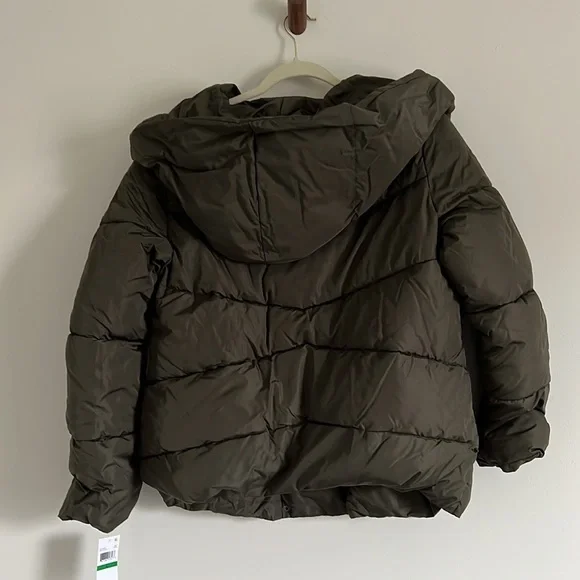 Lucky Brand Asymmetrical Mid Weight Puffer Army Green - Picture 6 of 6
